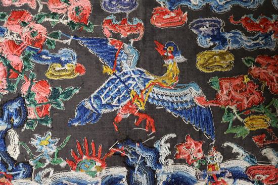 A Chinese embroidered silk rank badge 30 x 31cm